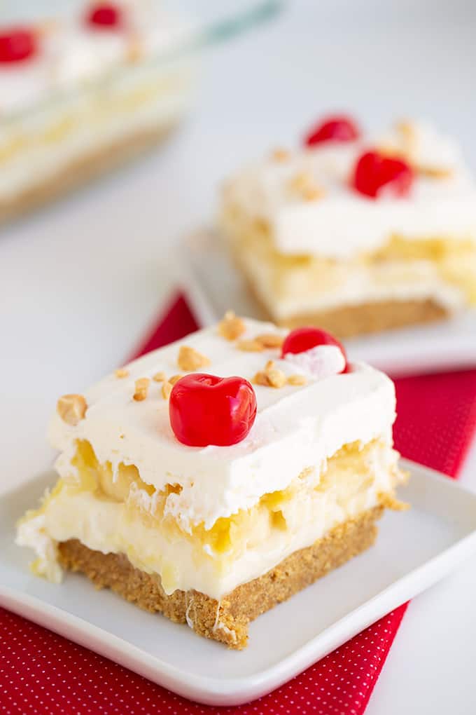 No Bake Banana Split Cake