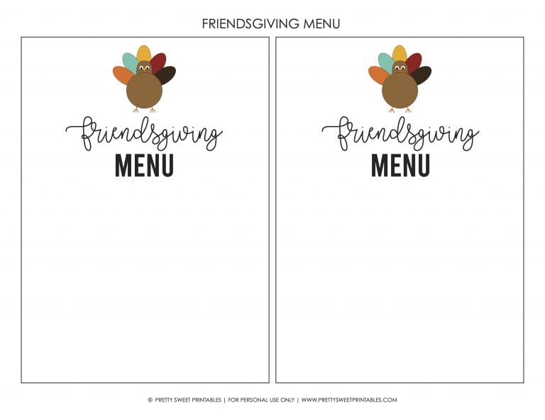 Free Printable Friendsgiving Party Collection - Pretty Sweet Printables
