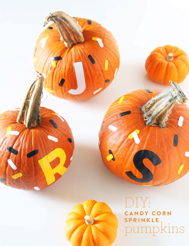 Candy Corn Sprinkle Pumpkins