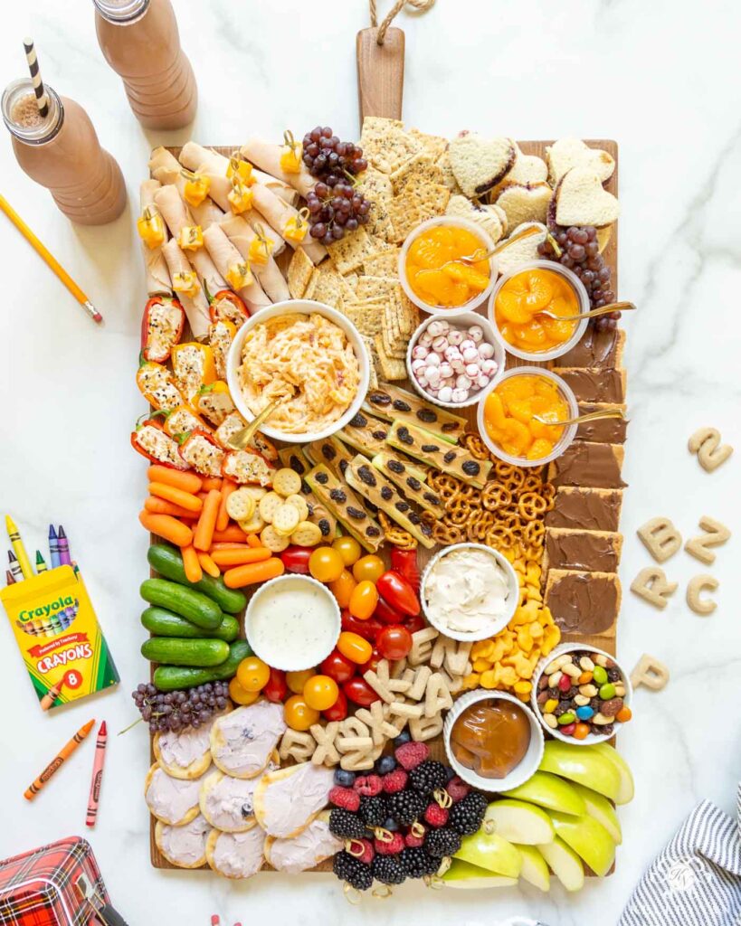 back to school snack board