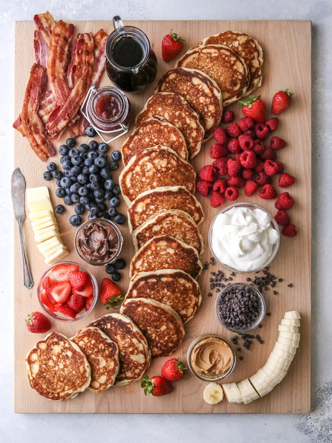 kid-friendly charcuterie board ideas pancake charcuterie board