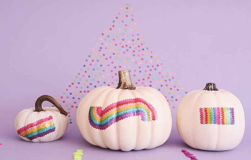 Sticker Decorated Pumpkins