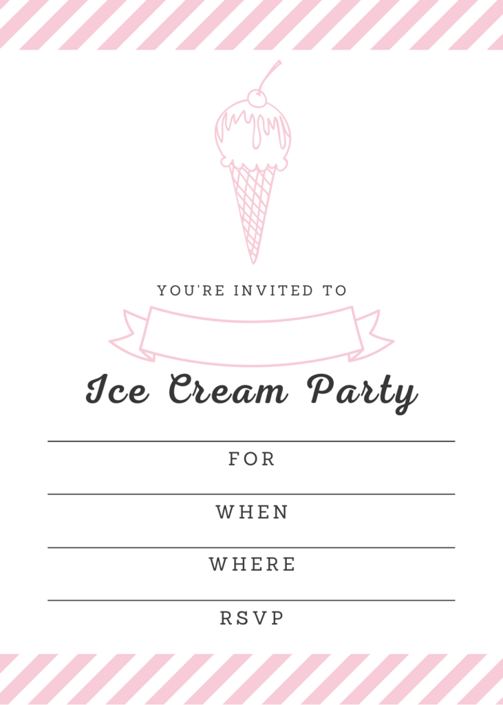  Ice Cream Invite Candy Stripe