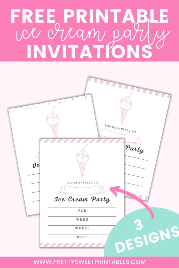Free Ice Cream Party Invitations for a Sweet Celebration | Pretty Sweet ...