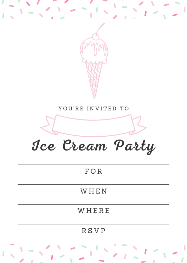 Ice Cream Invite Sprinkles