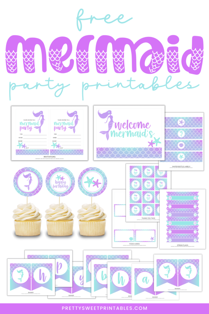 Plan A Mystical Bash With These Free Mermaid Party Printables - Pretty ...