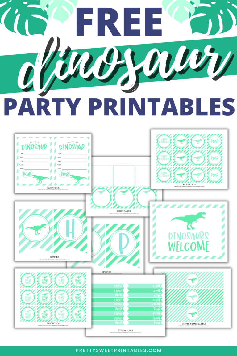 Free Dinosaur Party Printables | Pretty Sweet Printables