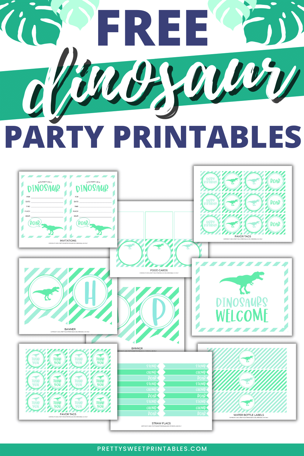 Free Dinosaur Party Printables | Pretty Sweet Printables