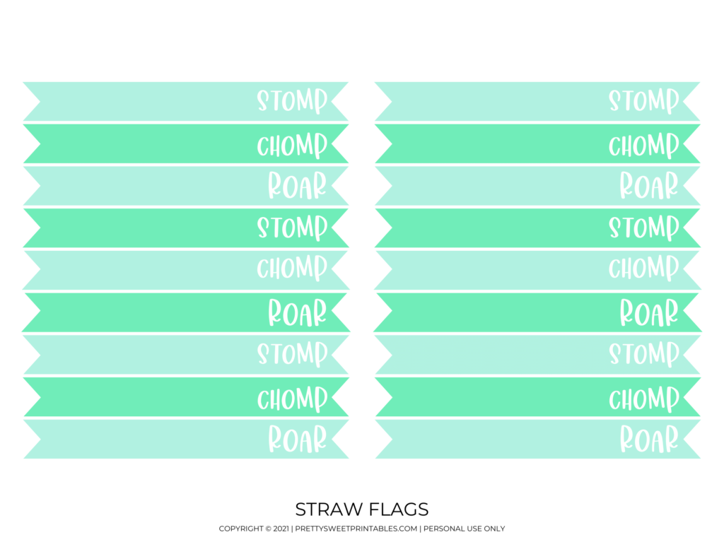 dinosaur straw flags