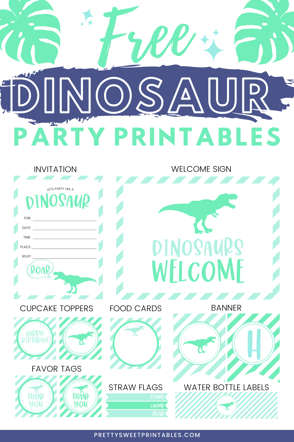 Free Dinosaur Party Printables | Pretty Sweet Printables