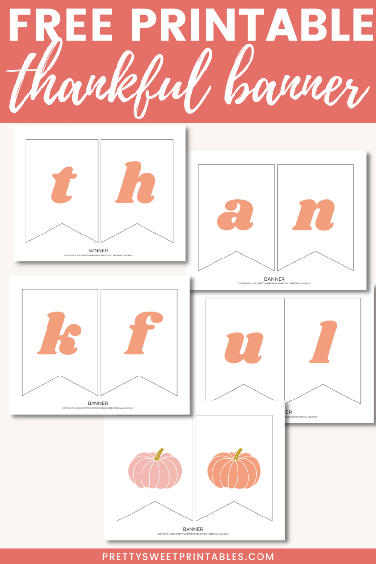 Free Printable Thankful Banner | Pretty Sweet Printables
