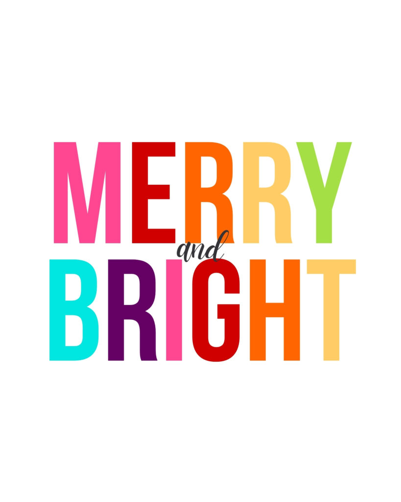 merry and bright wall art