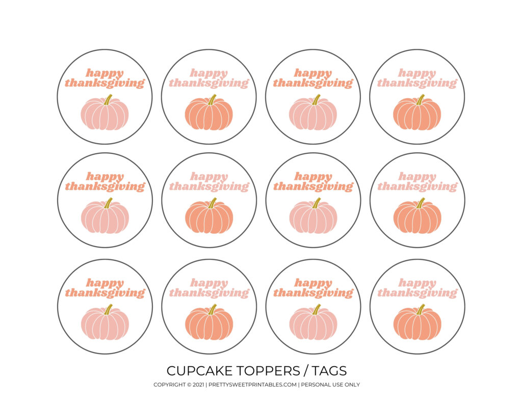 Free Printable Thanksgiving Tags - Pretty Sweet Printables