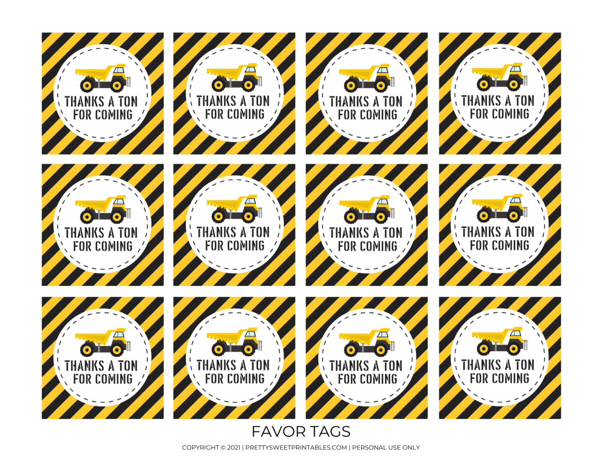 Free Construction Party Printables | Pretty Sweet Printables