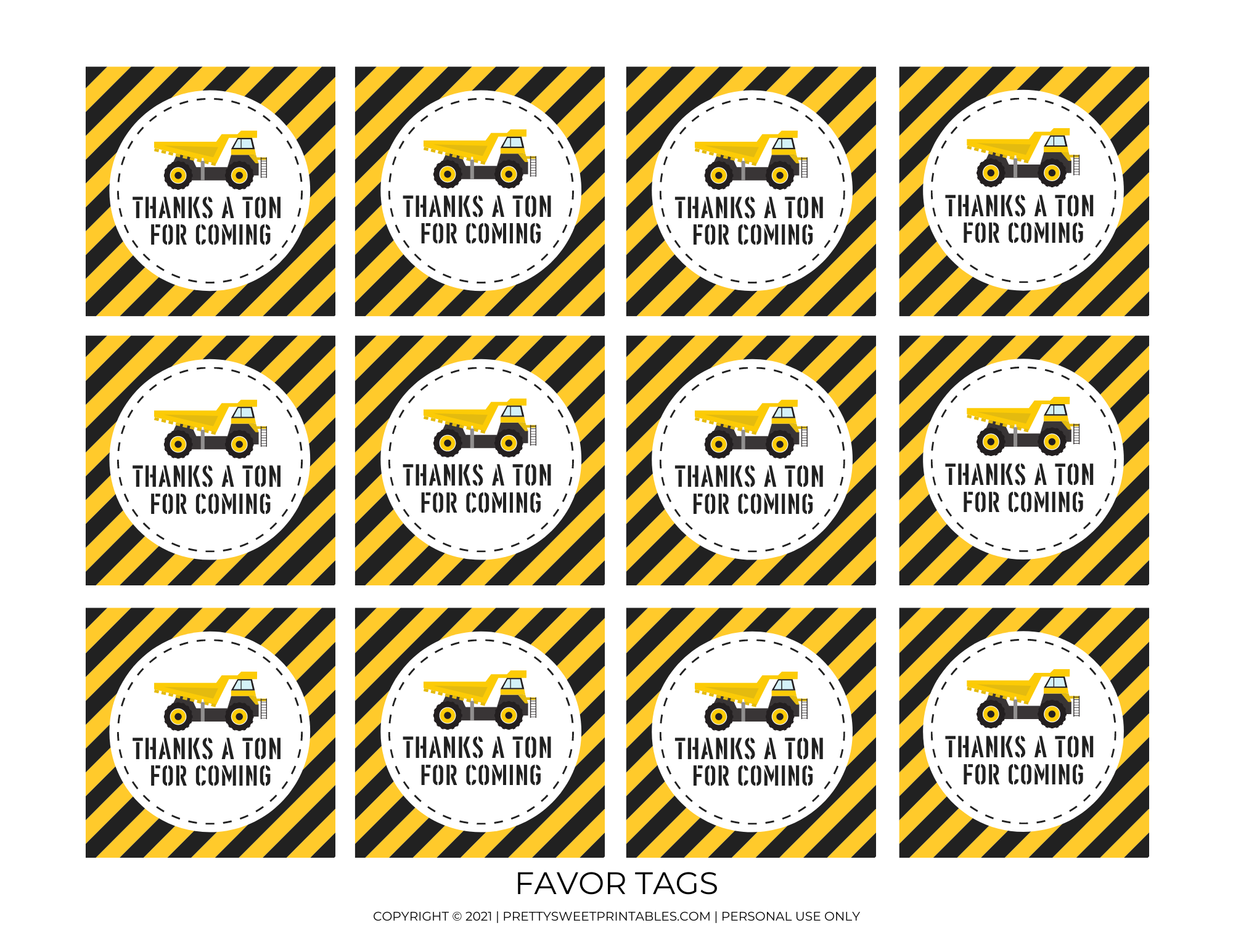 Free Construction Party Printables | Pretty Sweet Printables