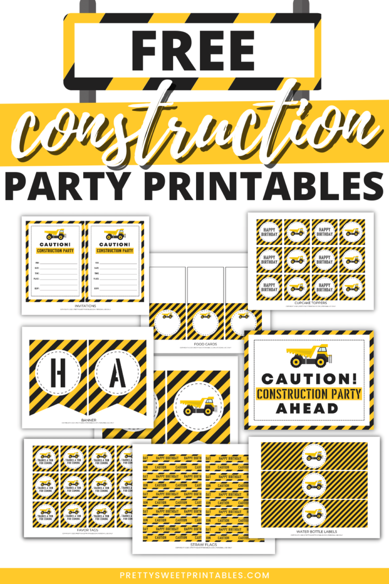 Free Construction Party Printables | Pretty Sweet Printables