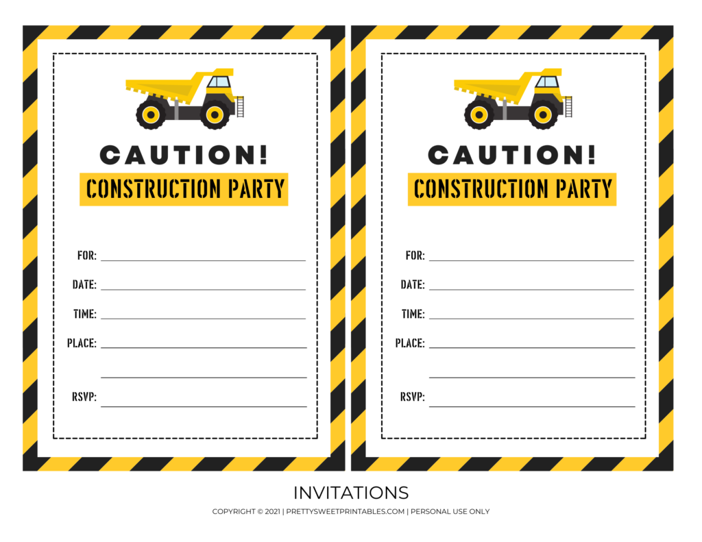free construction invitations template