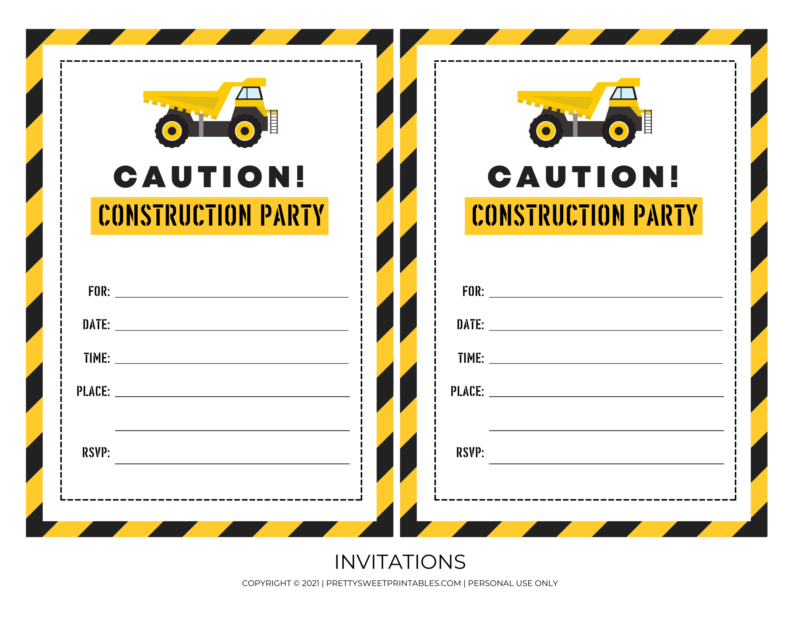 Free Construction Party Printables | Pretty Sweet Printables