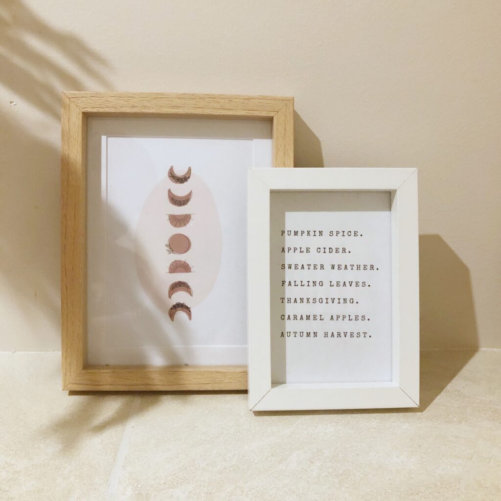 fall words framed wall art