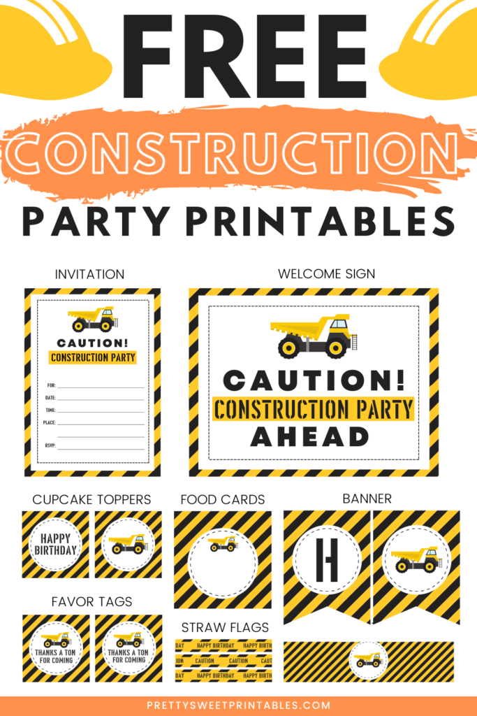 free construction party printables pretty sweet printables