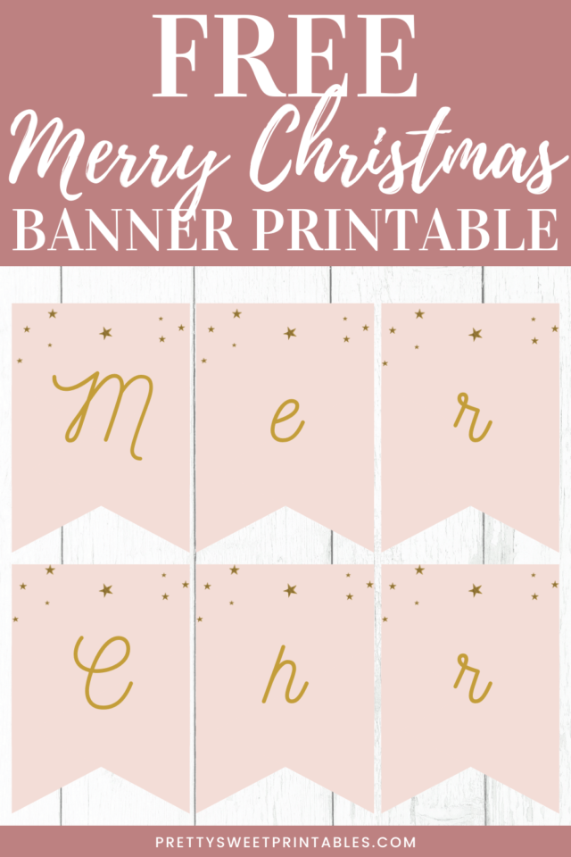 Free Printable Merry Christmas Banner | Pretty Sweet Printables