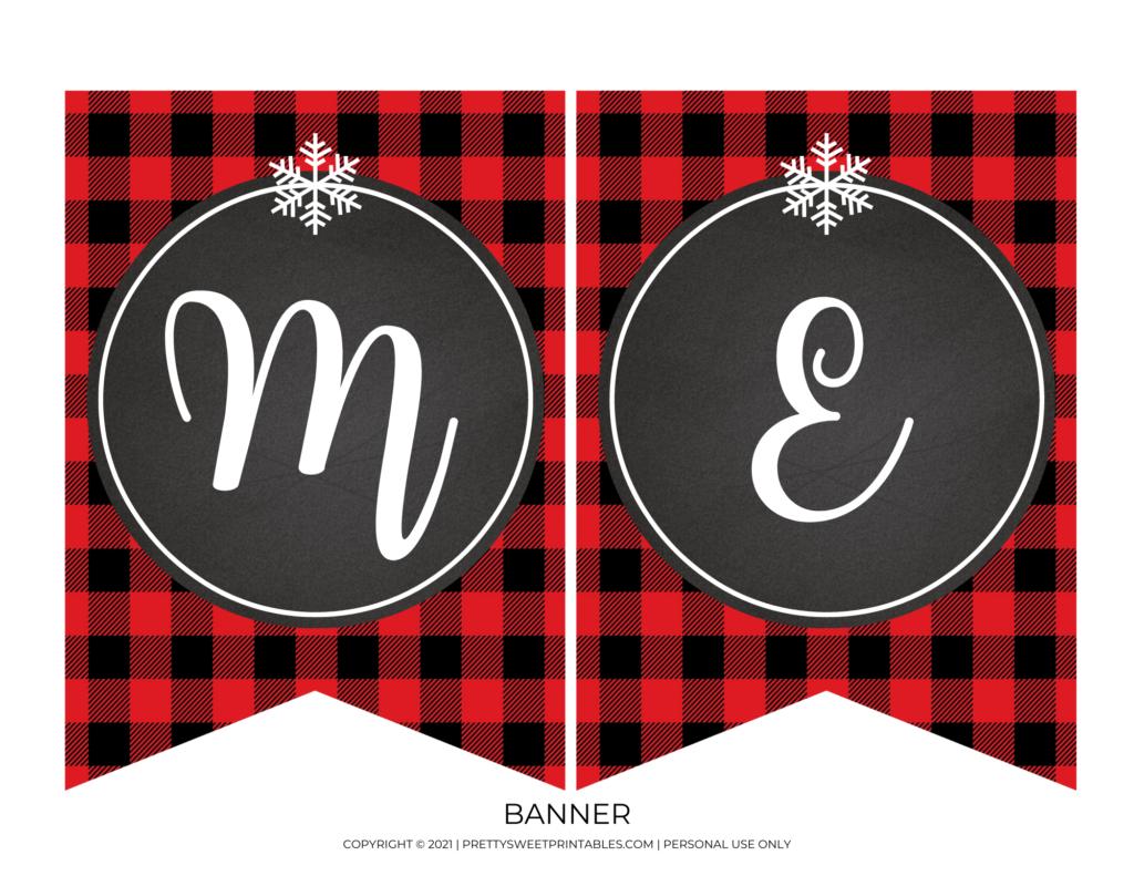 merry christmas buffalo plaid banner 