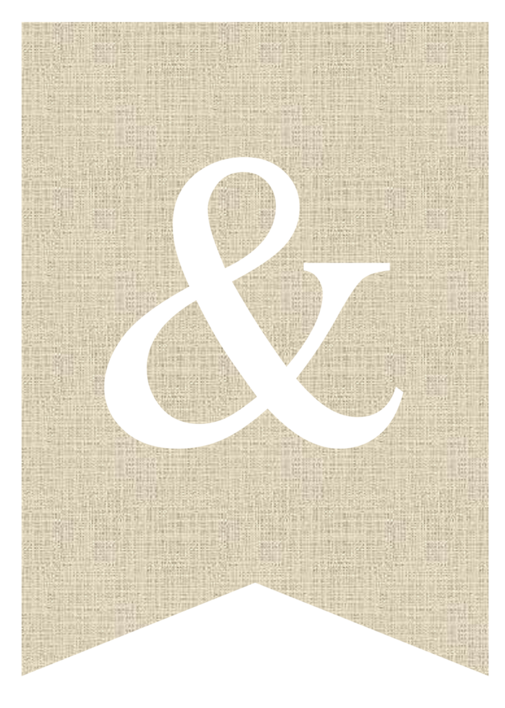 burlap banner ampersand