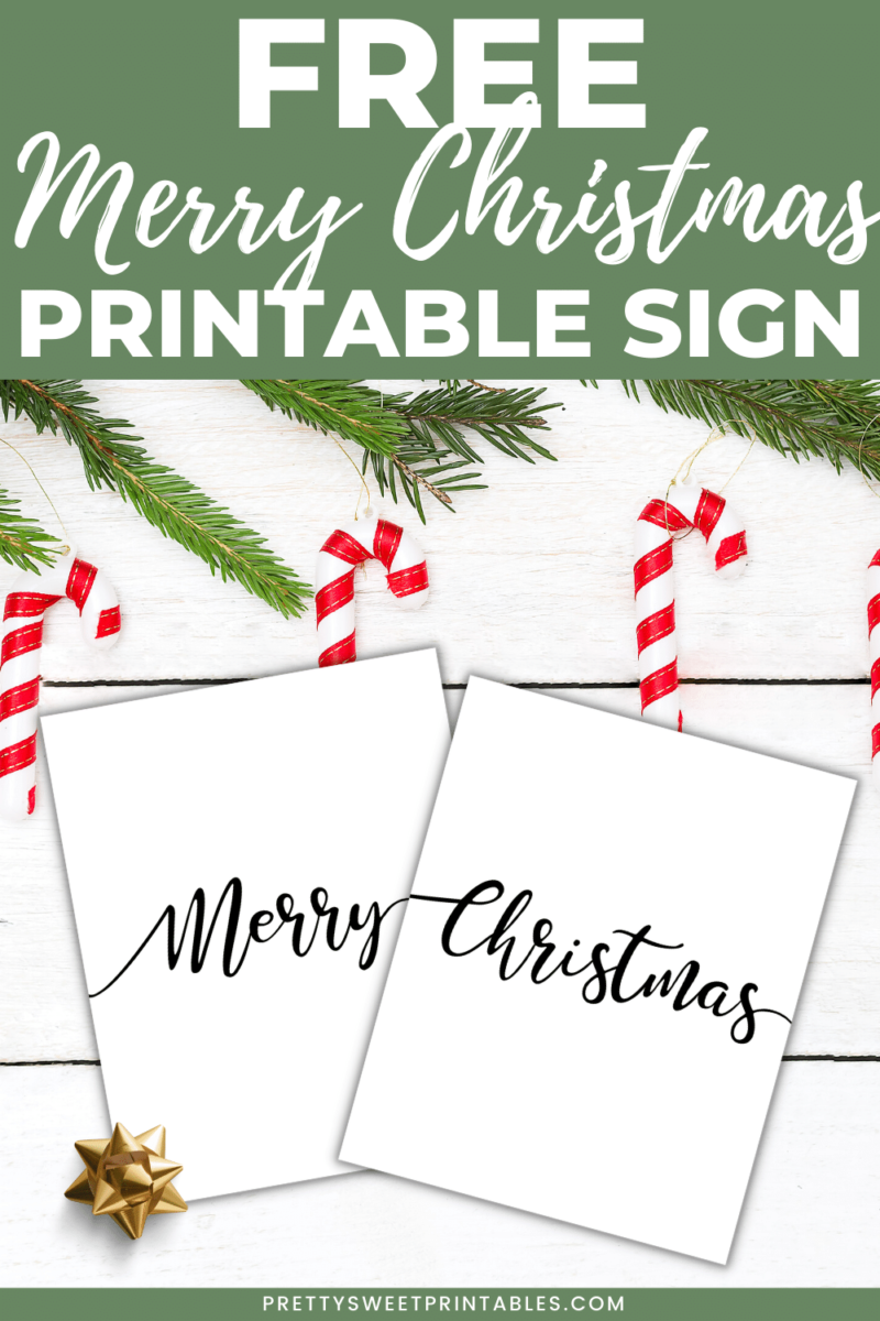 Free Merry Christmas Printable Decor | Pretty Sweet Printables