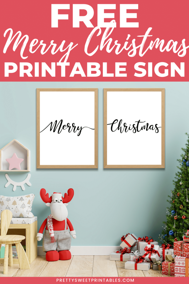 Free Merry Christmas Printable Decor | Pretty Sweet Printables