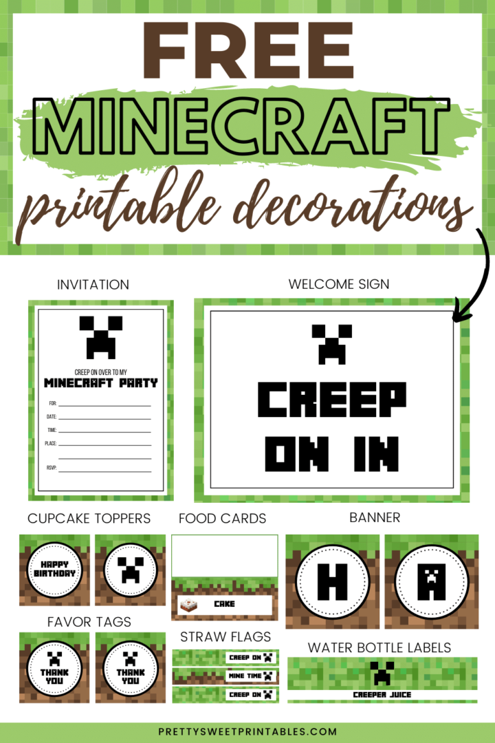 Free Minecraft Party Printables | Pretty Sweet Printables