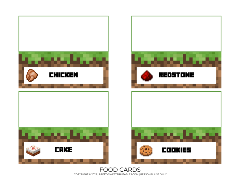 Free Minecraft Party Printables - Pretty Sweet