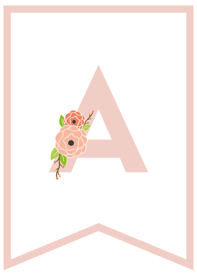 Free Printable Pink Floral Banner Letters | Pretty Sweet Printables