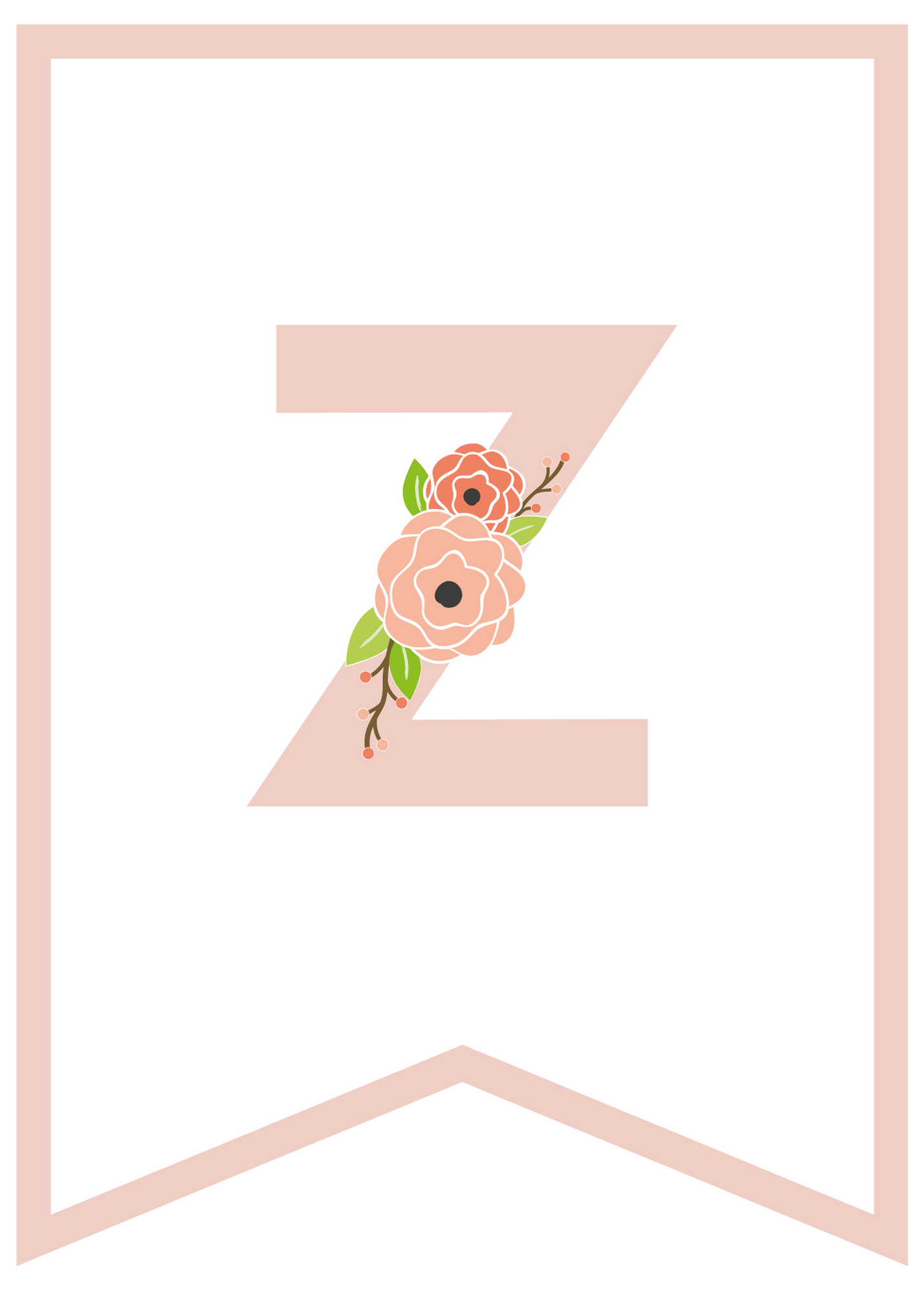 Free Printable Pink Floral Banner Letters - Pretty Sweet Printables