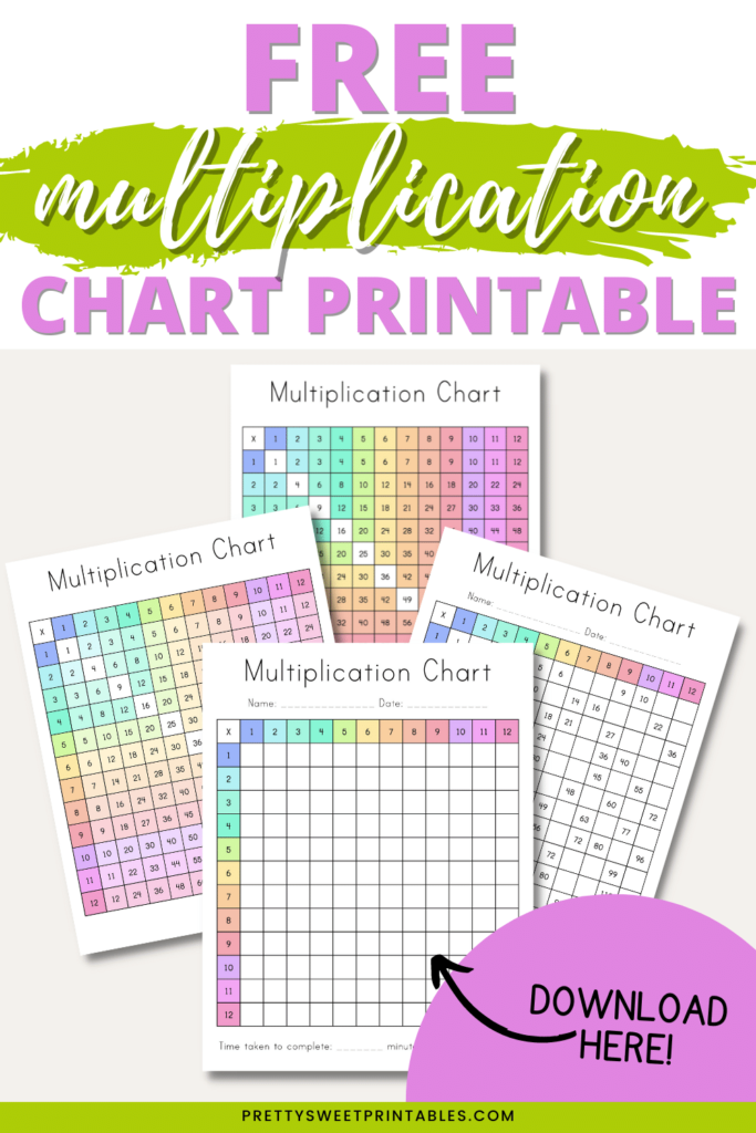 free multiplication chart free multiplication chart
