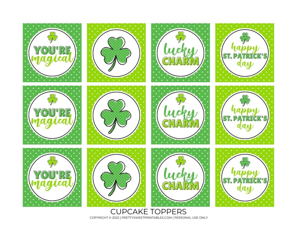 st. patrick's day cupcake toppers