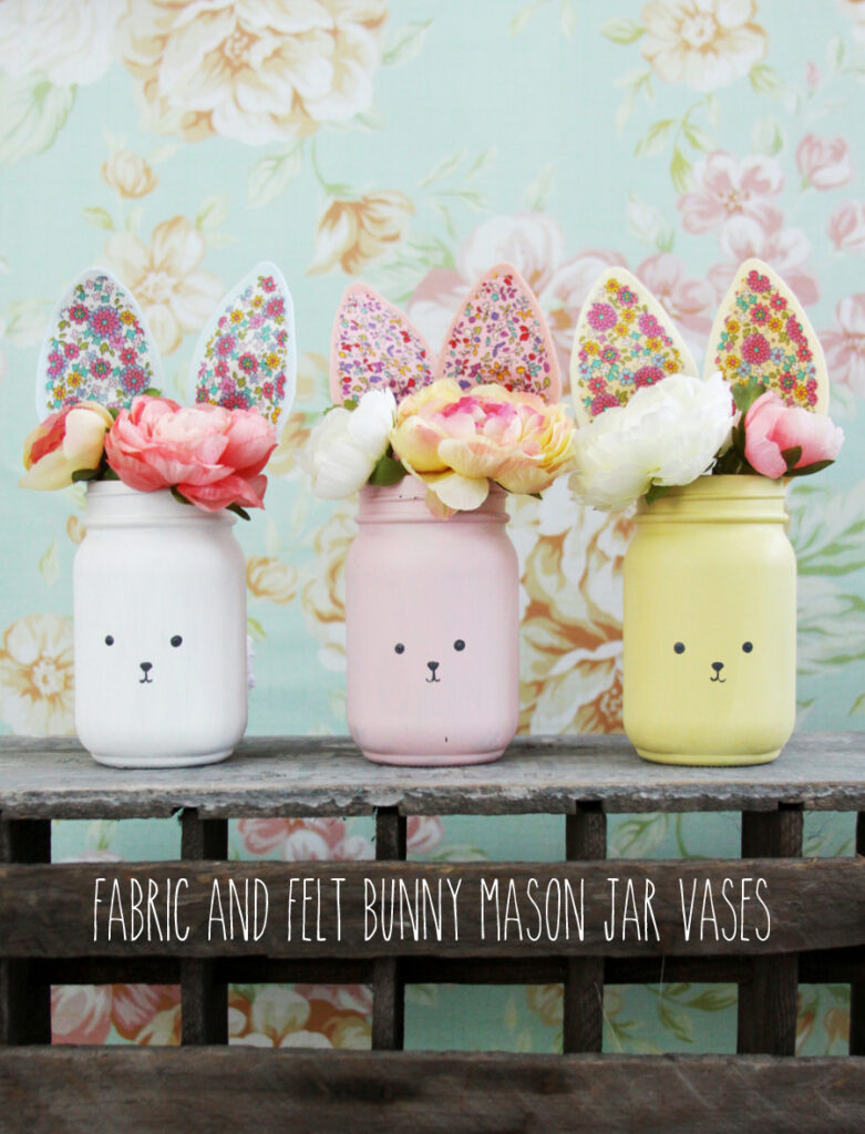 Colorful Bunny Mason Jars