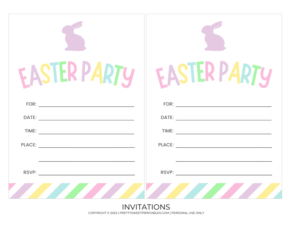 Free Easter Party Printables Invitations for Easter