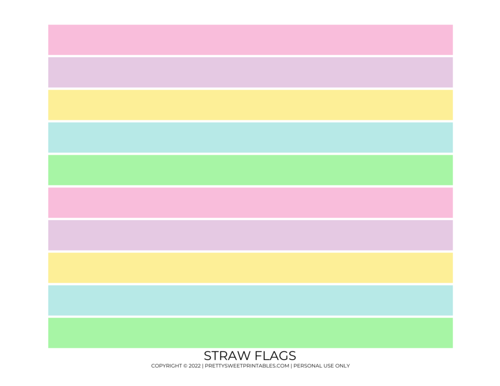 Easter Straw Flags Free Easter Party Printables