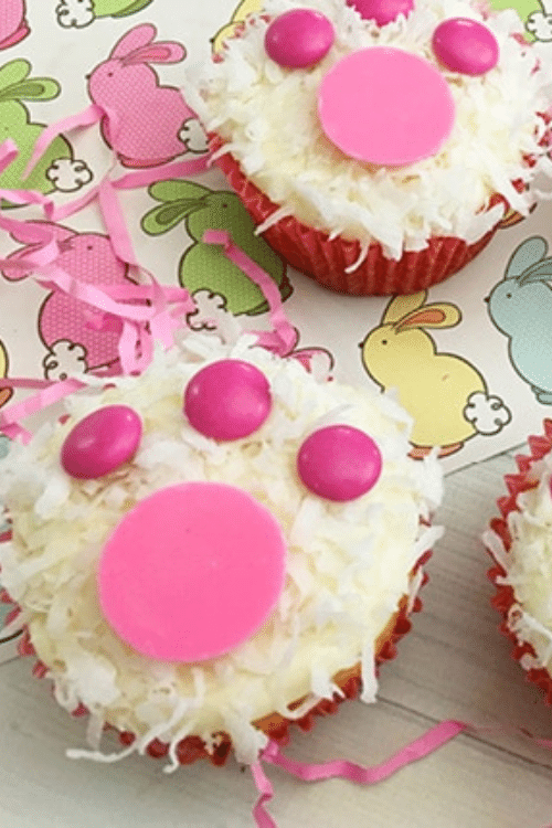 bunny print easter cupcakes easter treats for kids 