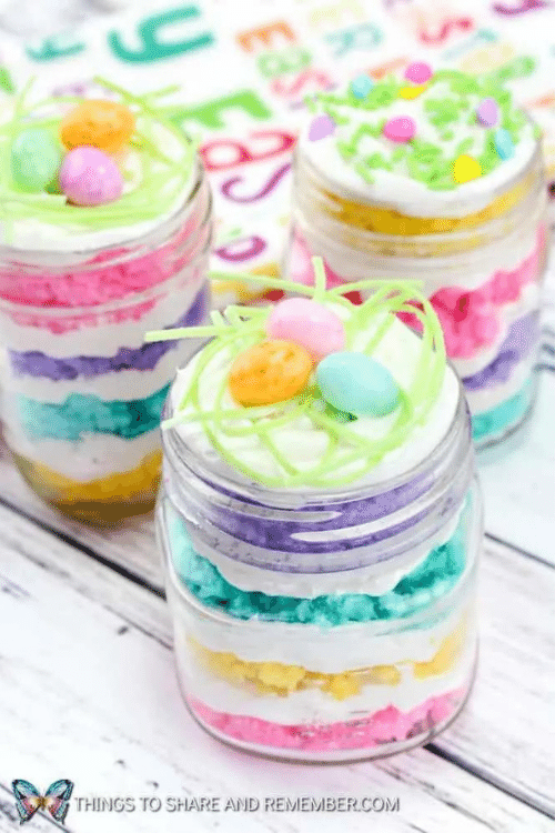 layered easter cake jars easter treats for kids 