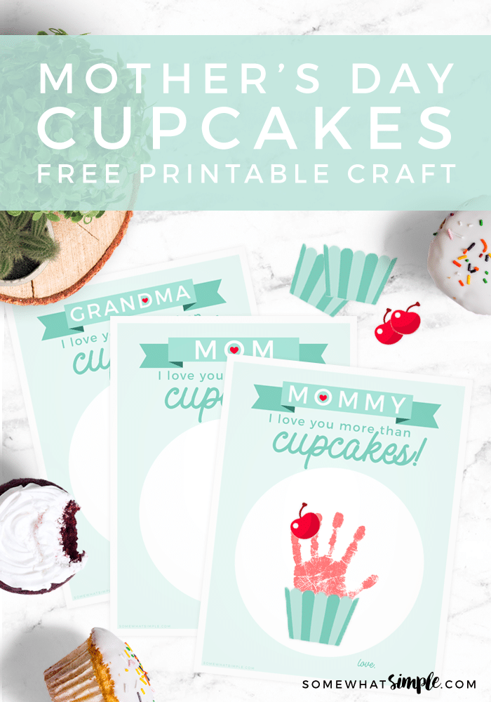 Cupcake Handprint Mothers Day Gift