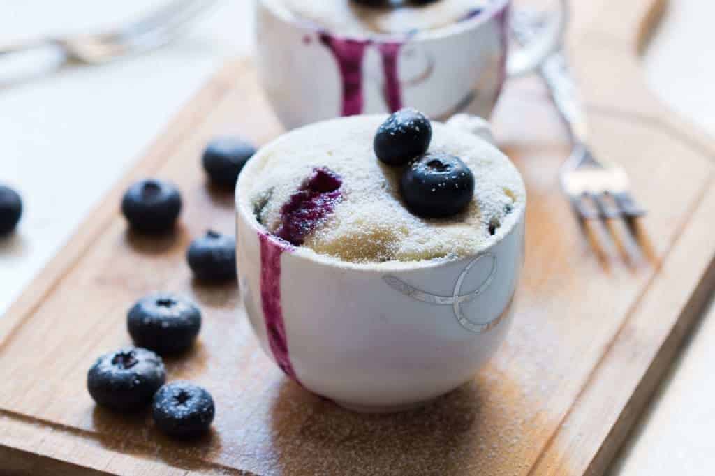 Eggless Blueberry Microwave Mug Cake