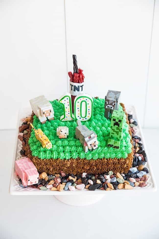 Minecraft Buttercream Cake Box Cake