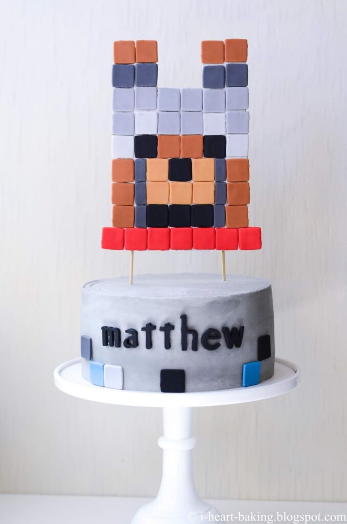 Minecraft End Themed Cake with Ender Dragon Cake Tutorial