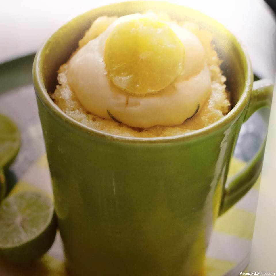 White Chocolate Key Lime Mug Cake