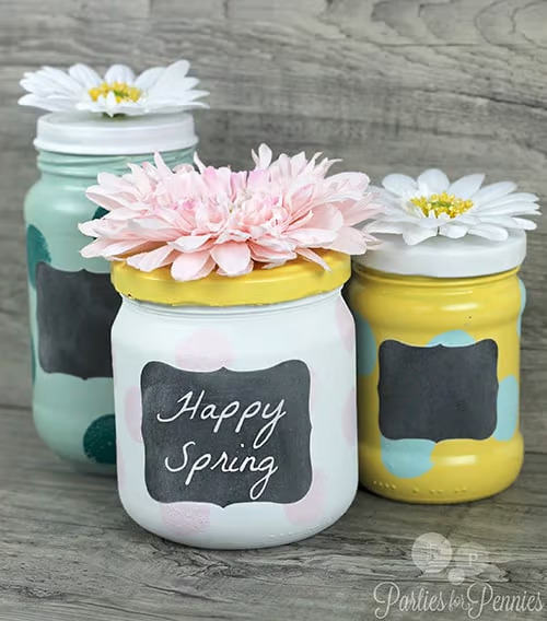DIY Spring Mason Jars