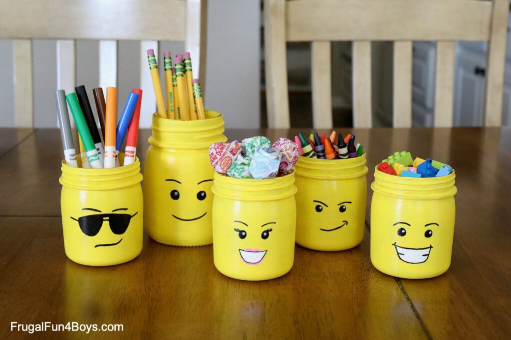 Easy Lego Mason Jar Craft