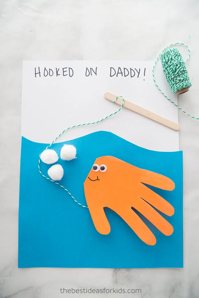 Easy Father's Day Craft Fish Handprint Card