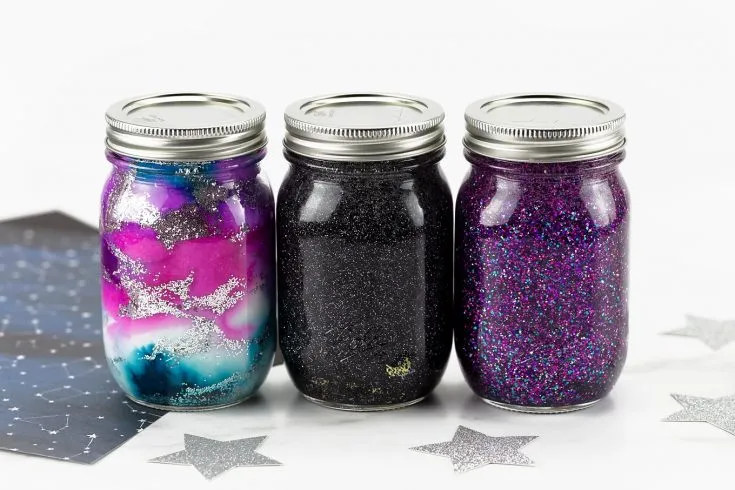 Galaxy Glitter Mason Jars