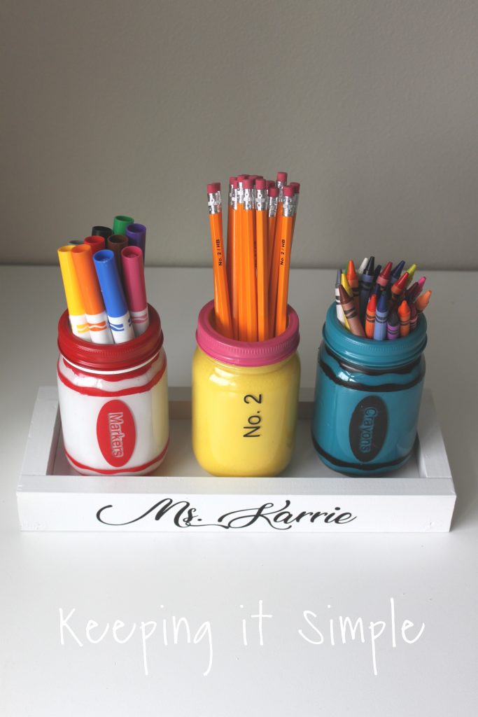 Painted Mason Jar Teacher Gift 